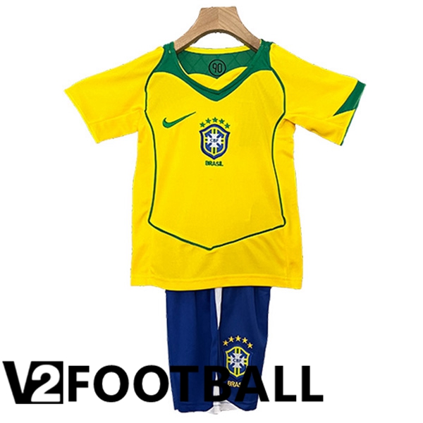 Brazil Retro Kids Home Soccer Shirt 2000