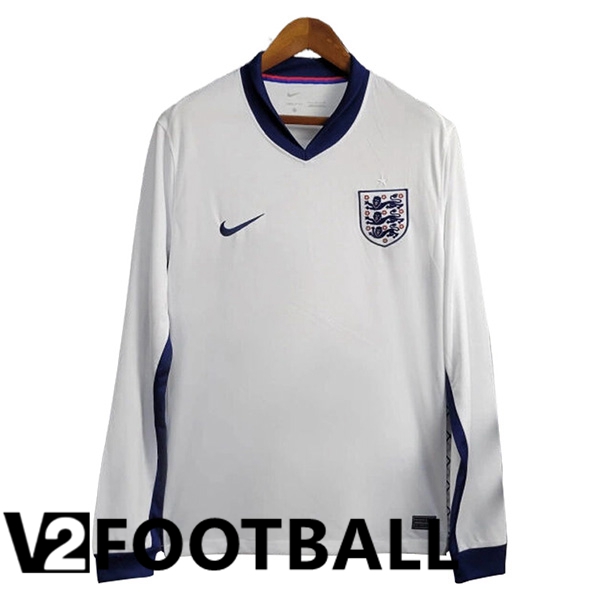 England Home Soccer Shirt Long Sleeve UEFA Euro 2024