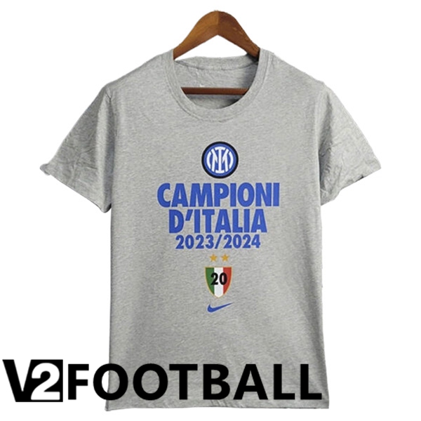 Inter Milan Soccer Shirt T-Shirt Champion Grey 2023/2024