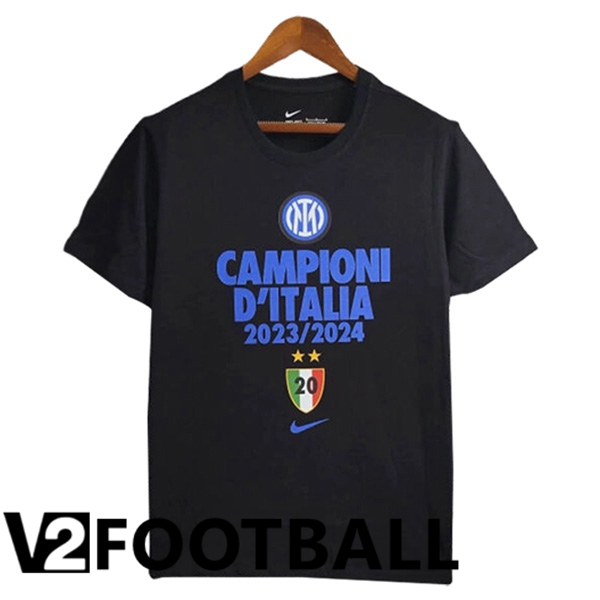 Inter Milan Soccer Shirt T-Shirt Champion Black 2023/2024