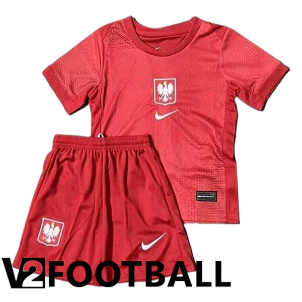 Poland Kids Away Soccer Shirt UEFA Euro 2024