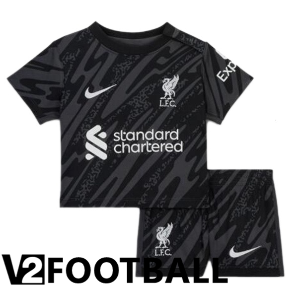 FC Liverpool Kids Goalkeeper Soccer Shirt Black 2024/2025