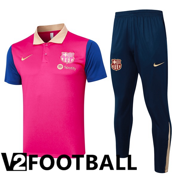 FC Barcelona Soccer Polo + Training Pants Pink 2024/2025