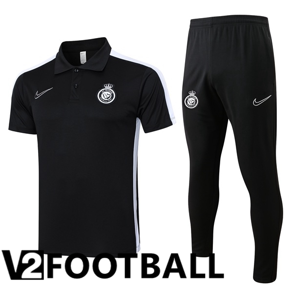 Al-Nassr FC Soccer Polo + Training Pants Black 2024/2025