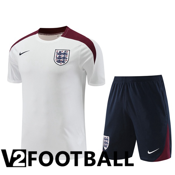 England kit Training T Shirt + Shorts White 2024/2025