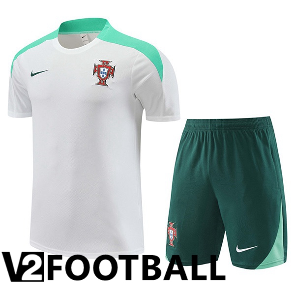 Portugal kit Training T Shirt + Shorts White 2024/2025