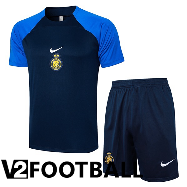 Al-Nassr FC kit Training T Shirt + Shorts Blue Royal 2024/2025