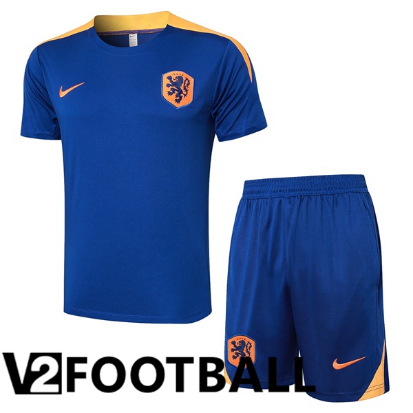 Netherlands kit Training T Shirt + Shorts Blue Royal 2024/2025