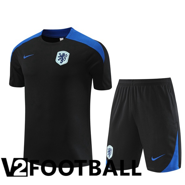 Netherlands kit Training T Shirt + Shorts Black 2024/2025