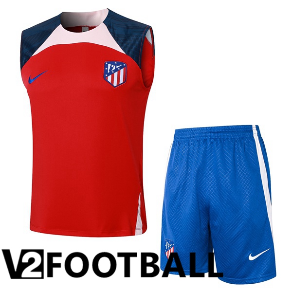 Atletico Madrid Soccer Vest + Shorts Red 2024/2025