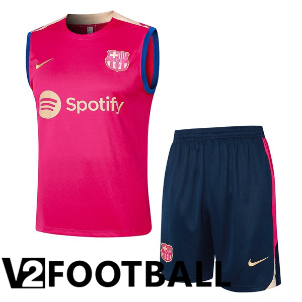 FC Barcelona Soccer Vest + Shorts Pink 2024/2025