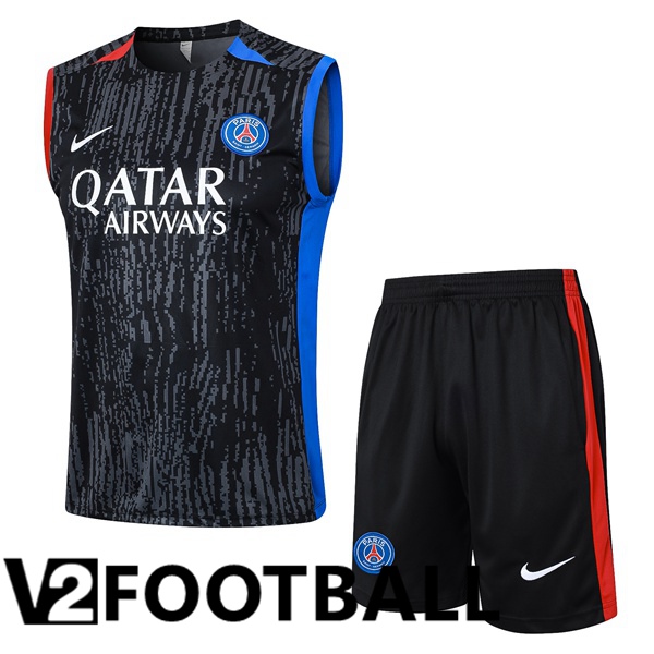 Paris PSG Soccer Vest + Shorts Black 2024/2025