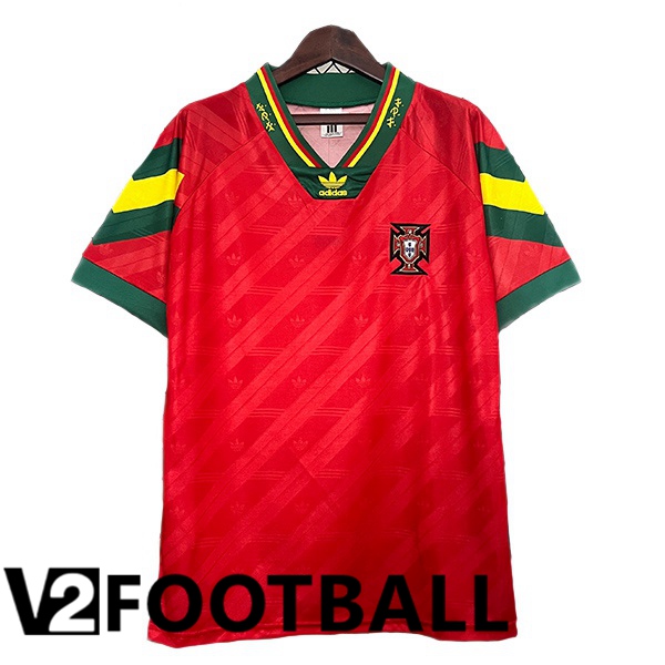 Portugal Retro Home Soccer Shirt Red 1992-1994