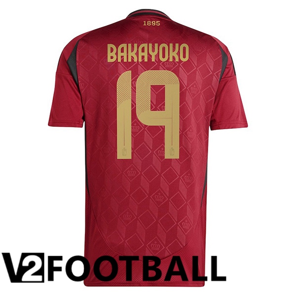 Belgium (BAKAYOKO 19) Home Soccer Shirt UEFA Euro 2024