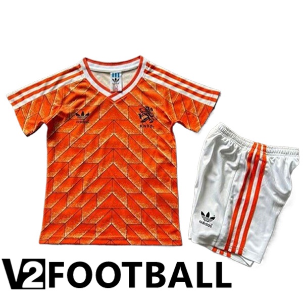 Netherlands Retro Kids Home Soccer Shirt 1988