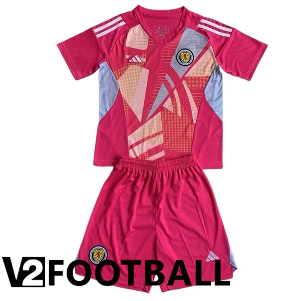 Scotland Kids Goalkeeper Soccer Shirt Pink 2024/2025