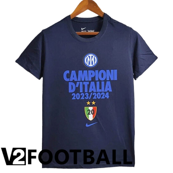 Inter Milan Soccer Shirt T-Shirt Champion Blue Marine 2023/2024