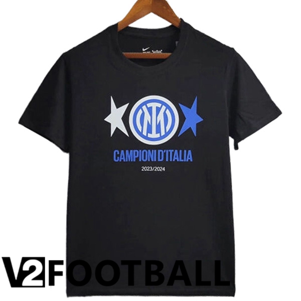 Inter Milan Soccer Shirt T-Shirt Champion 2 Black 2023/2024