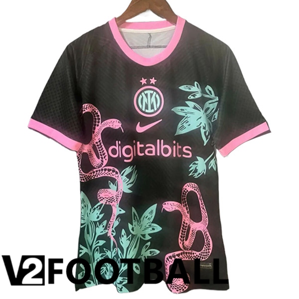 Inter Milan Soccer Shirt Champion 2 Black/Pink 2024/2025