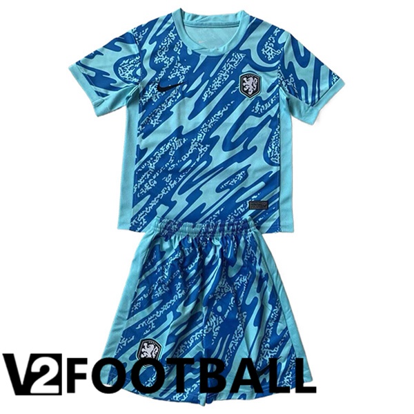 Netherlands Kids Goalkeeper Soccer Shirt Light Blue 2024/2025
