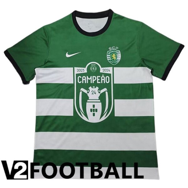 Sporting Portugal Soccer Shirt Special Champion Green 2024/2025