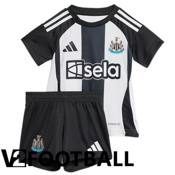 Newcastle United Kids Home Soccer Shirt White Black 2024/2025