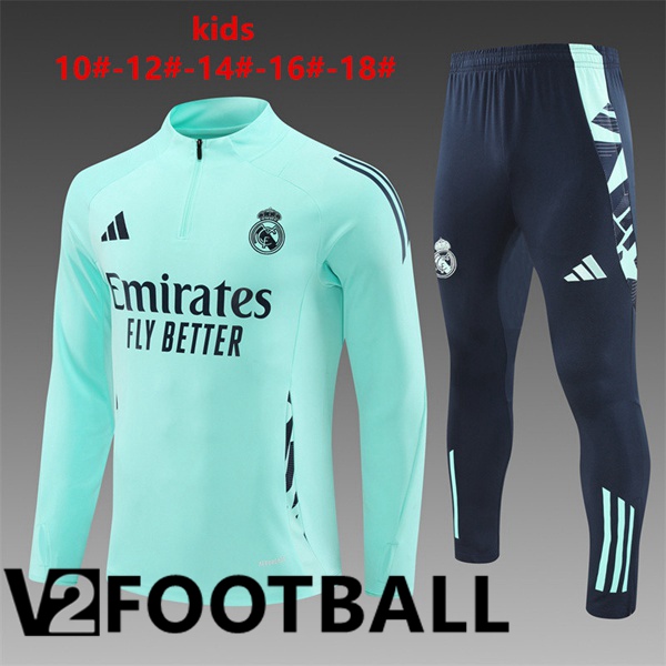 Real Madrid Kids kit Training Tracksuit Green 2024/2025
