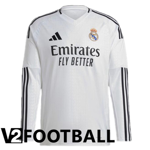 Real Madrid Home Soccer Shirt Long sleeve White 2024/2025