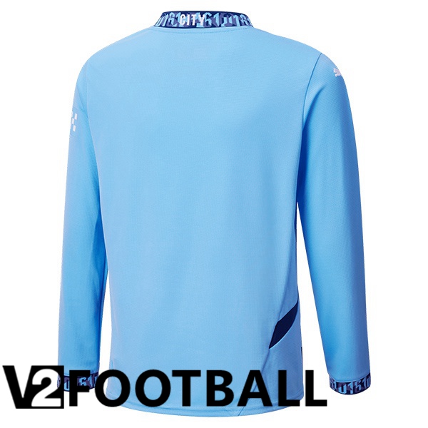 Manchester City Home Soccer Shirt Long sleeve Blue 2024/2025