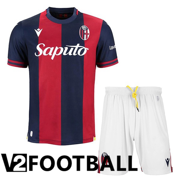 Bologna Kids Home Soccer Shirt Blue Red 2024/2025