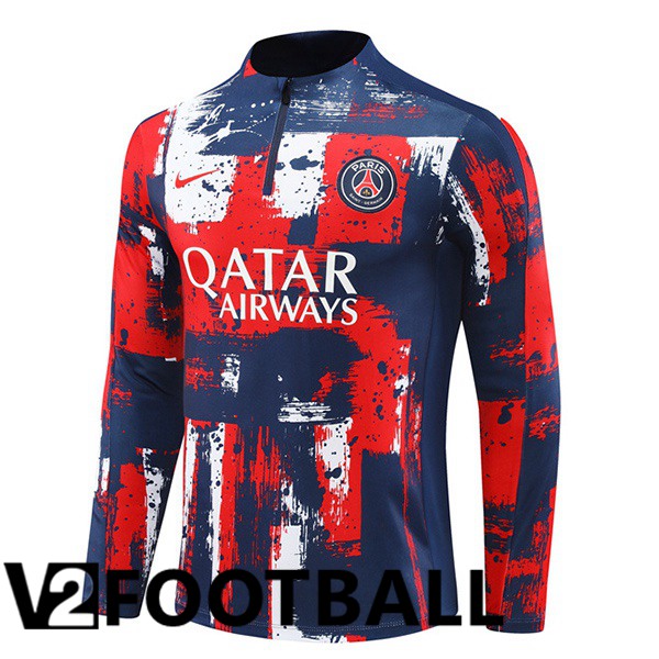 Paris PSG Training Sweatshirt Red Blue 2024/2025