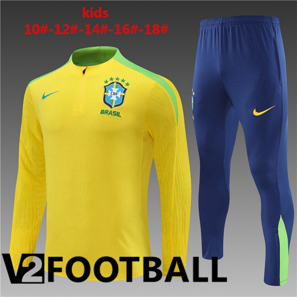 Brazil Kids kit Training Tracksuit Yellow 2024/2025