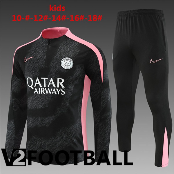 Paris PSG Kids kit Training Tracksuit Black 2024/2025