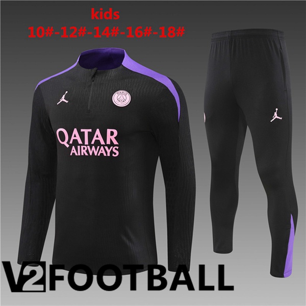 Paris PSG Kids kit Training Tracksuit Black 2024/2025