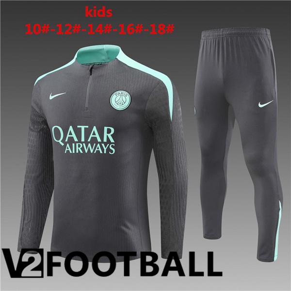 Paris PSG Kids kit Training Tracksuit Grey 2024/2025