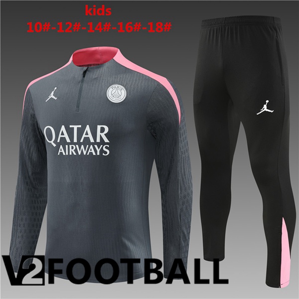 Paris PSG Kids kit Training Tracksuit Grey 2024/2025