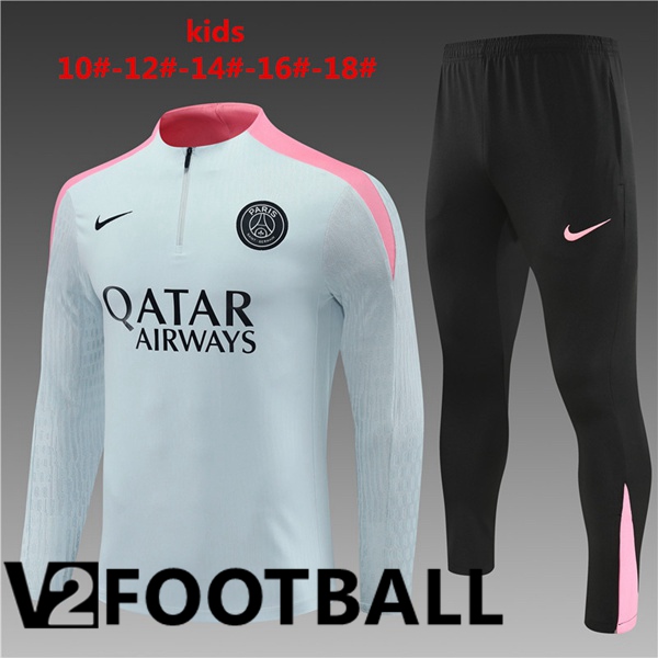 Paris PSG Kids kit Training Tracksuit Grey 2024/2025