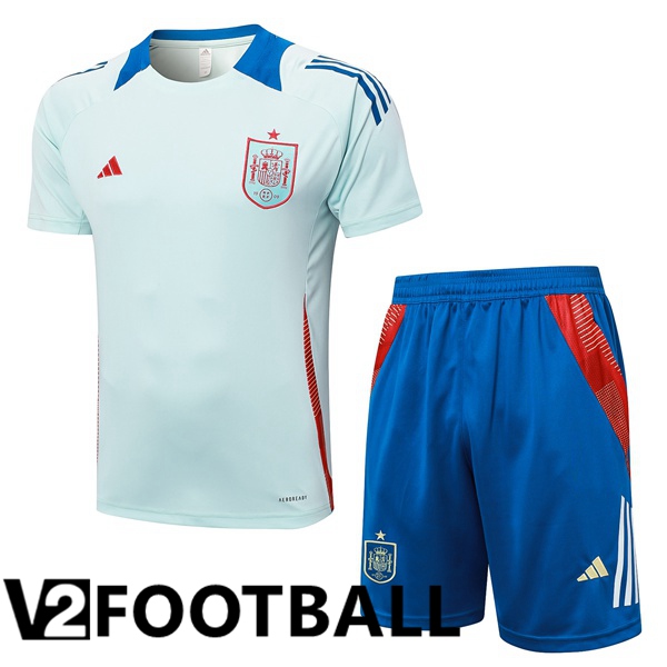 Spain kit Training T Shirt + Shorts Blue 2024/2025