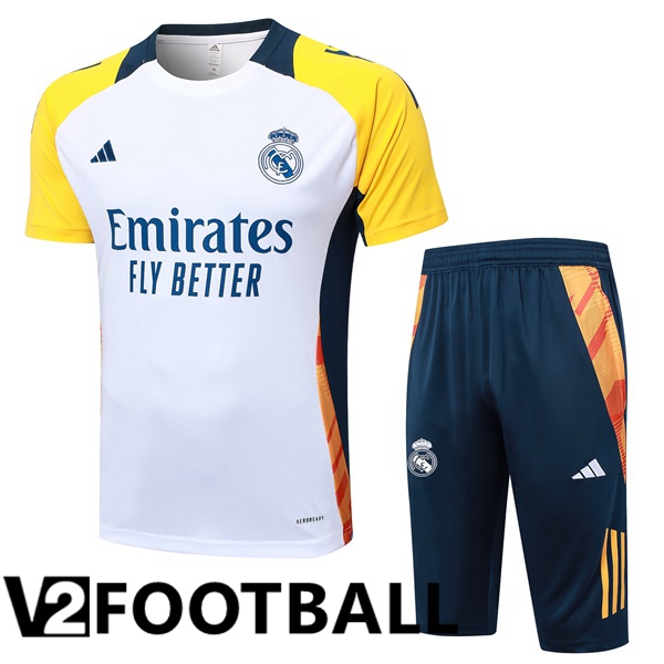 Real Madrid kit Training T Shirt + Shorts White 2024/2025