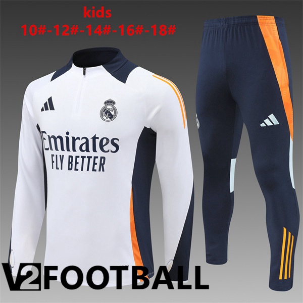 Real Madrid Kids kit Training Tracksuit White 2024/2025