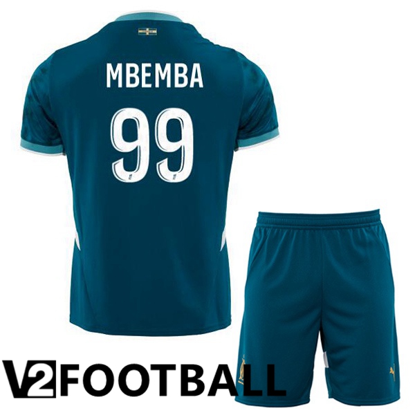 Marseille OM (MBEMBA 99) Kids Away Soccer Shirt Blue 2024/2025