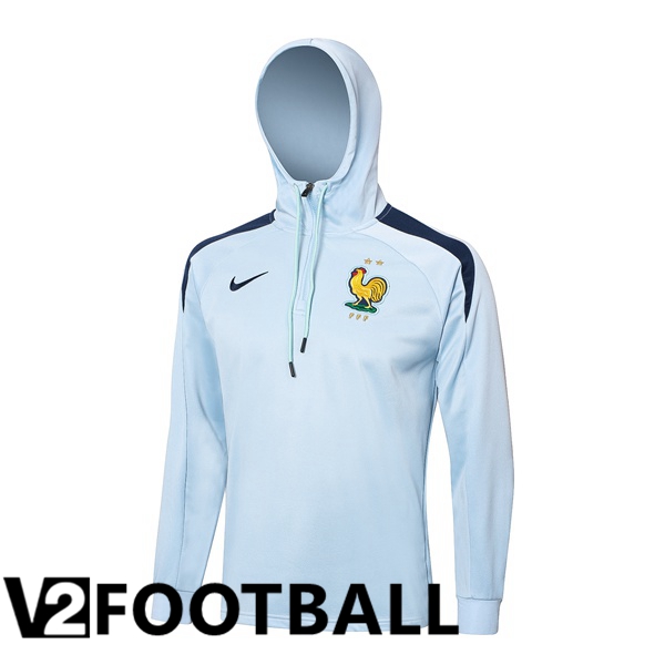 France Training Sweatshirt Hoodie Blue 2024/2025