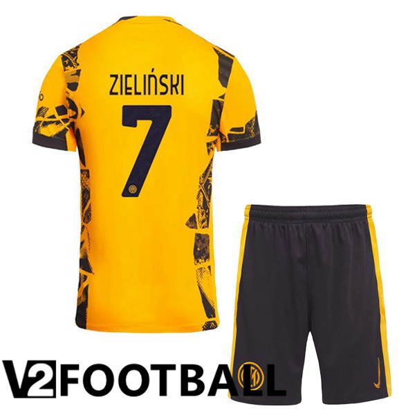 Inter Milan (ZIELIŃSKI 7) Kids Third Soccer Shirt Yellow 2024/2025