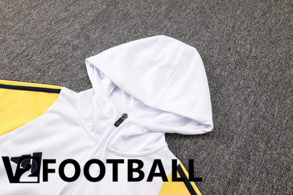 Training Tracksuit Sweatshirt Hoodie Real Madrid White Yellow 2024/2025