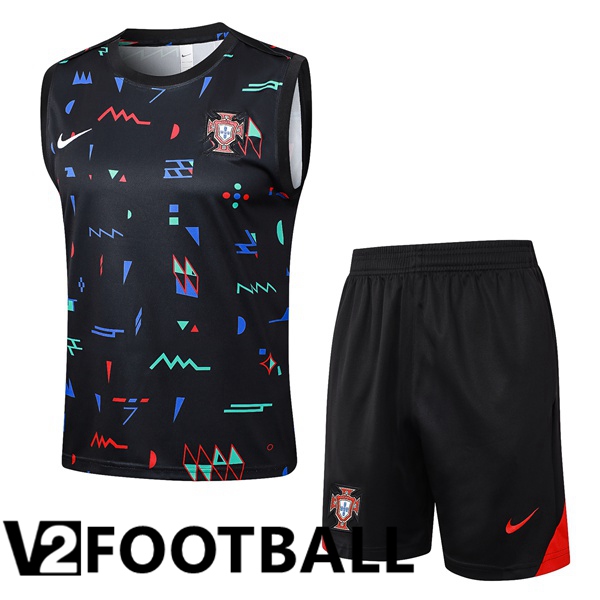 Portugal Gilet Soccer + Shorts Black 2024/2025