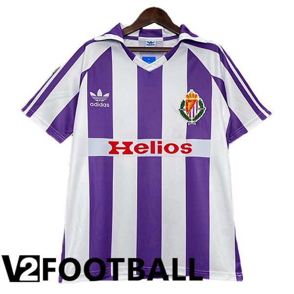 Real Valladolid Retro Home Soccer Shirt Purple White 1984