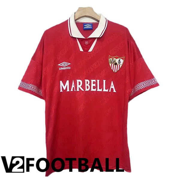 Sevilla FC Retro Away Soccer Shirt Red 1994-1996