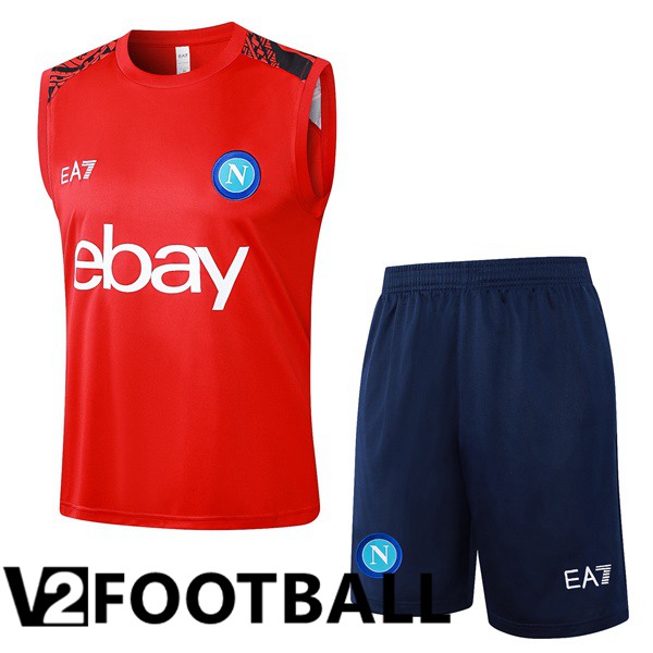SSC Napoli Gilet Soccer + Shorts Red 2024/2025