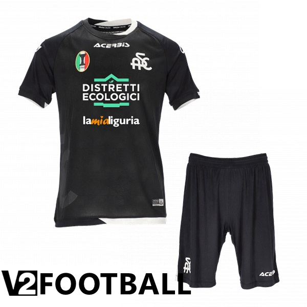 Spezia Calcio Kids Away Shirts Black