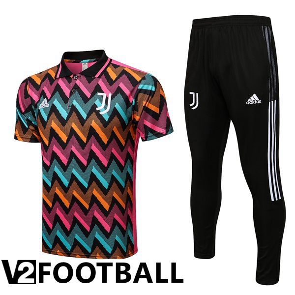 Juventus Polo Shirts + Pants Blue Pink 2022/2023